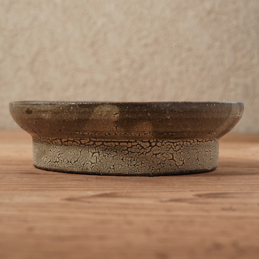 [ てしま島苑 ] 高高台皿（中） ひまわり釉