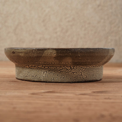 [ てしま島苑 ] 高高台皿（中） ひまわり釉