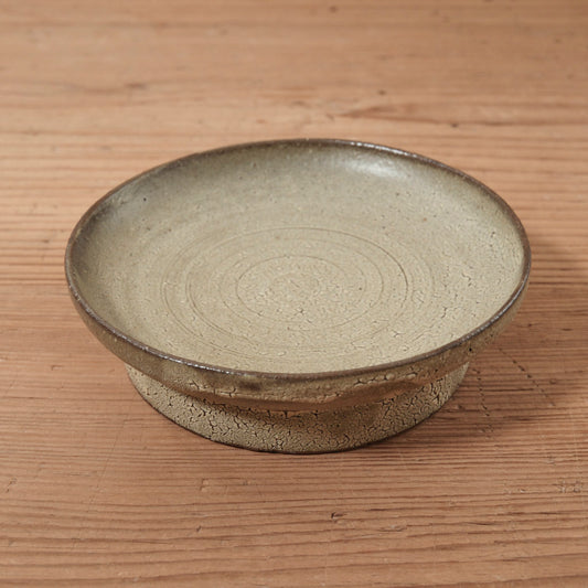 [ てしま島苑 ] 高高台皿（中） ひまわり釉