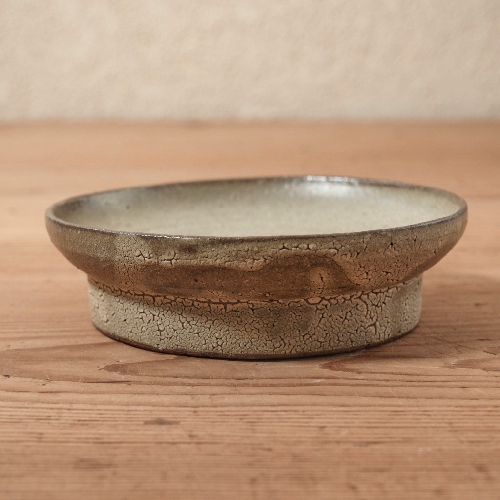 [ てしま島苑 ] 高高台皿（中） ひまわり釉