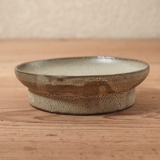 [ てしま島苑 ] 高高台皿（中） ひまわり釉