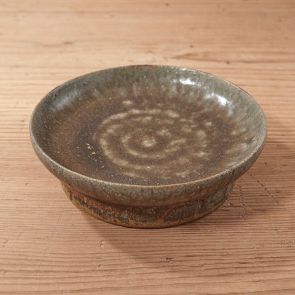 [ てしま島苑 ] 高高台皿（中） 空豆釉