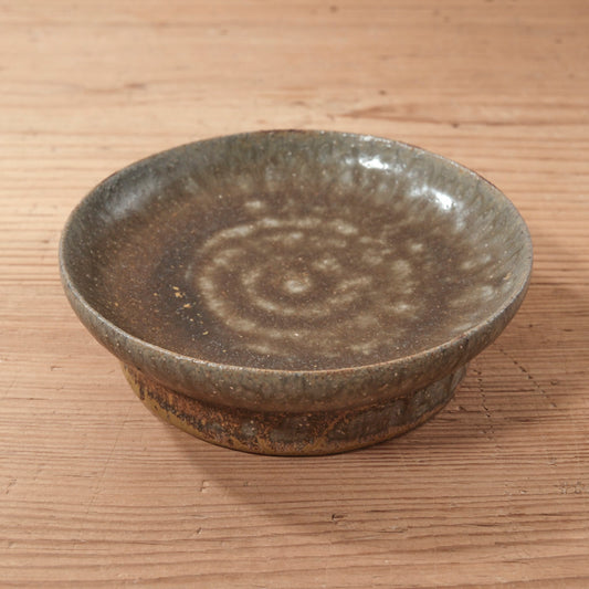 [ てしま島苑 ] 高高台皿（中） 空豆釉