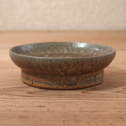 [ てしま島苑 ] 高高台皿（中） 空豆釉