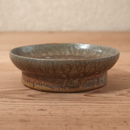 [ てしま島苑 ] 高高台皿（中） 空豆釉