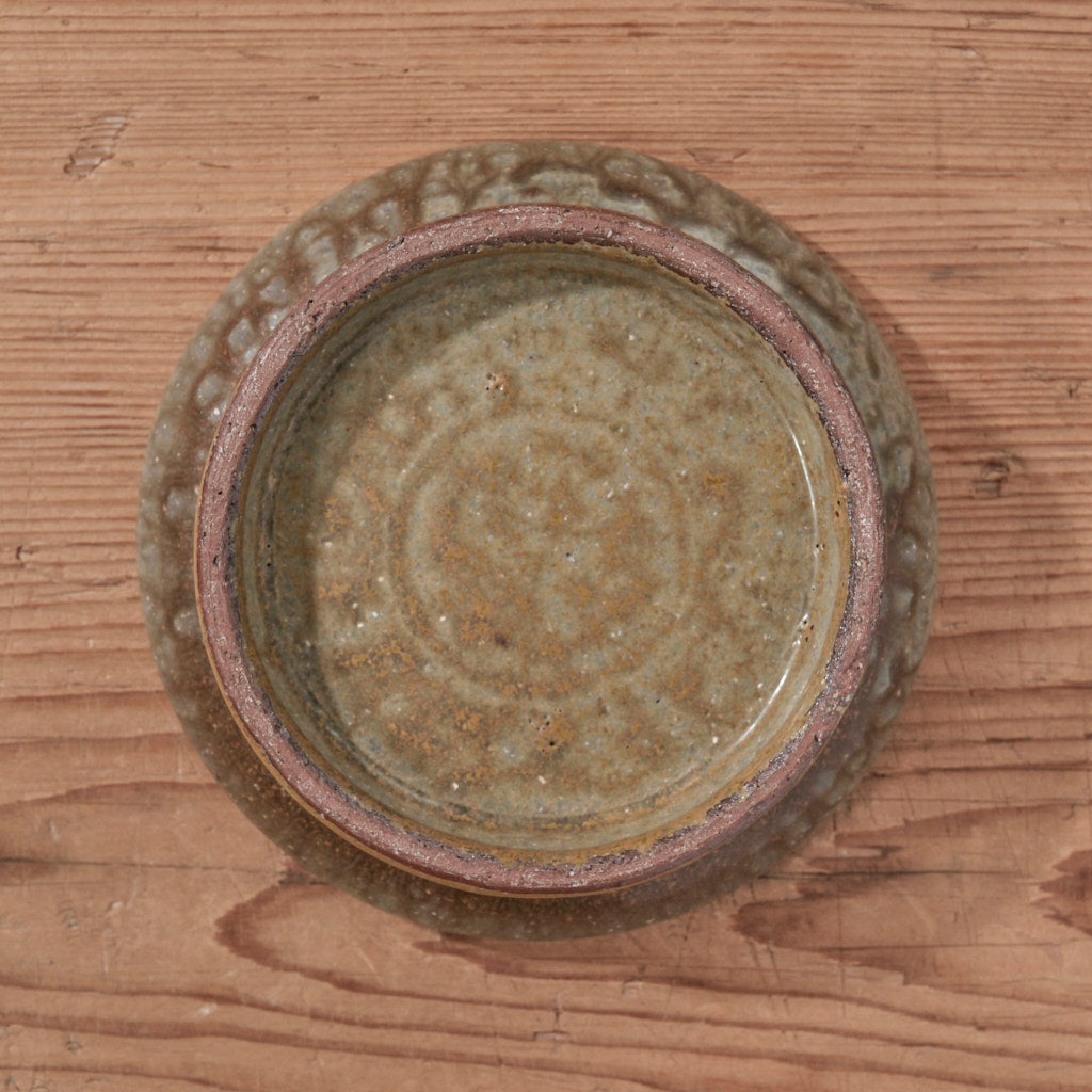 [ てしま島苑 ] 高高台皿（中） 空豆釉