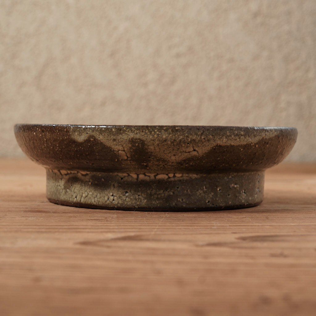 [ てしま島苑 ] 高高台皿（中） 竹釉