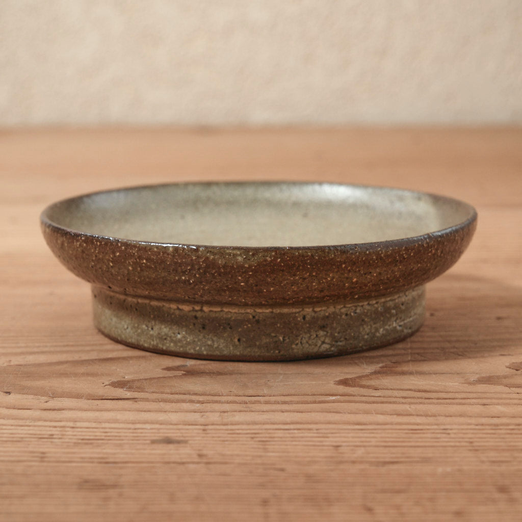 [ てしま島苑 ] 高高台皿（中） 竹釉