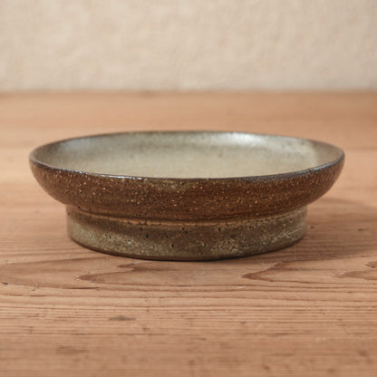 [ てしま島苑 ] 高高台皿（中） 竹釉