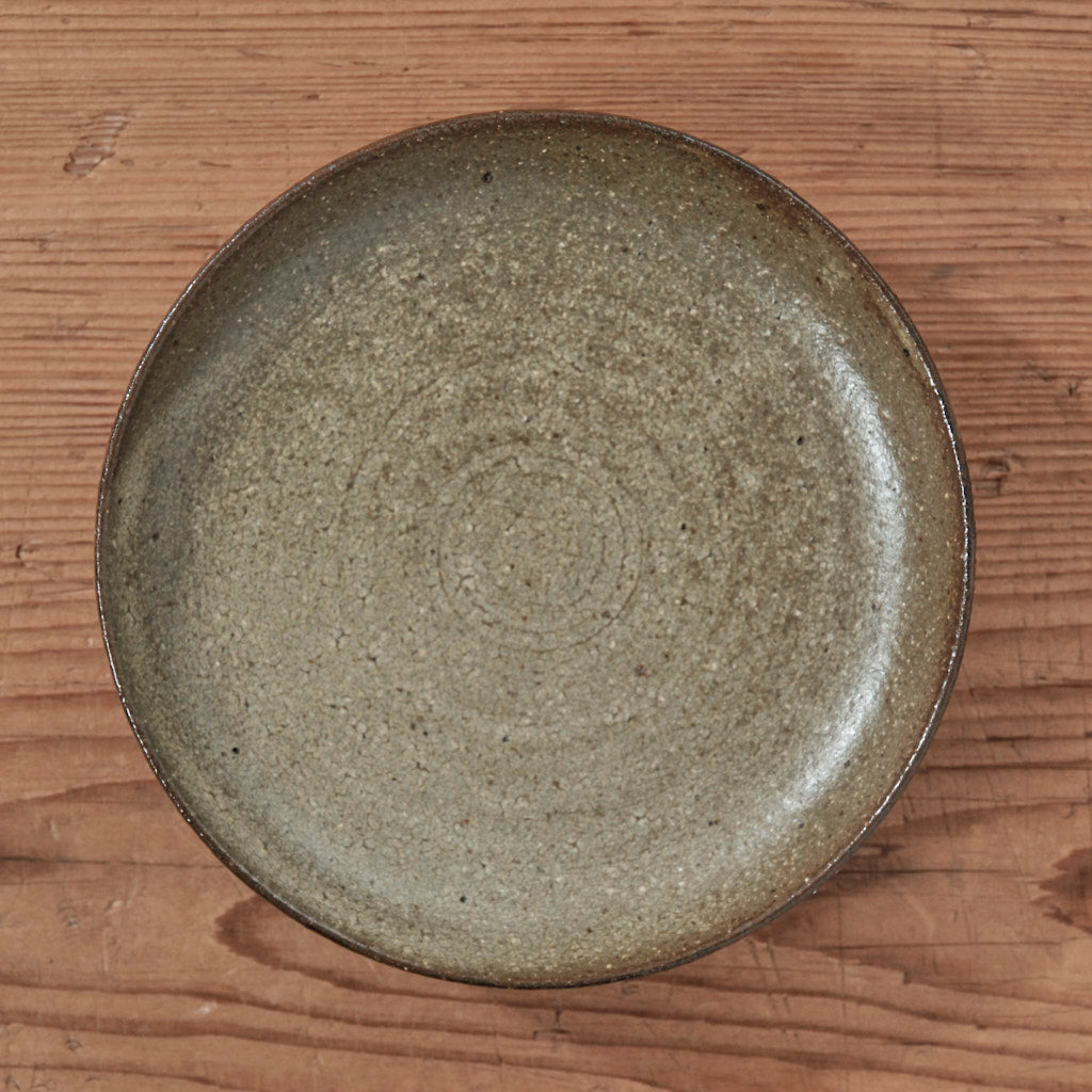 [ てしま島苑 ] 高高台皿（中） 竹釉
