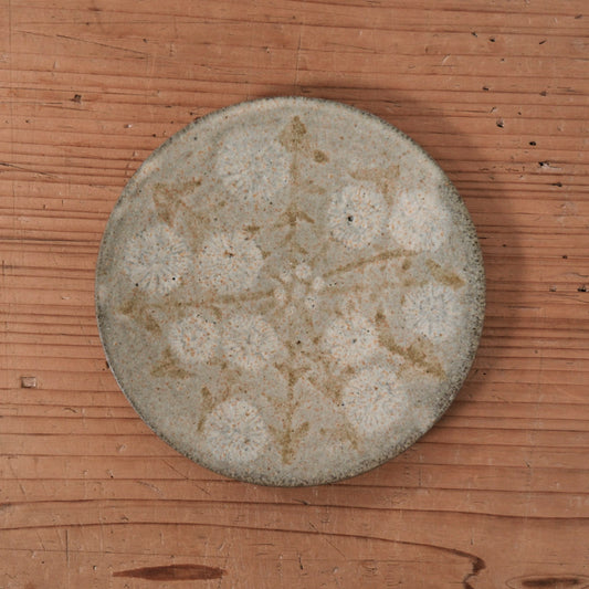 [ てしま島苑 ] 絵皿「たんぽぽ」 中 ひまわり釉