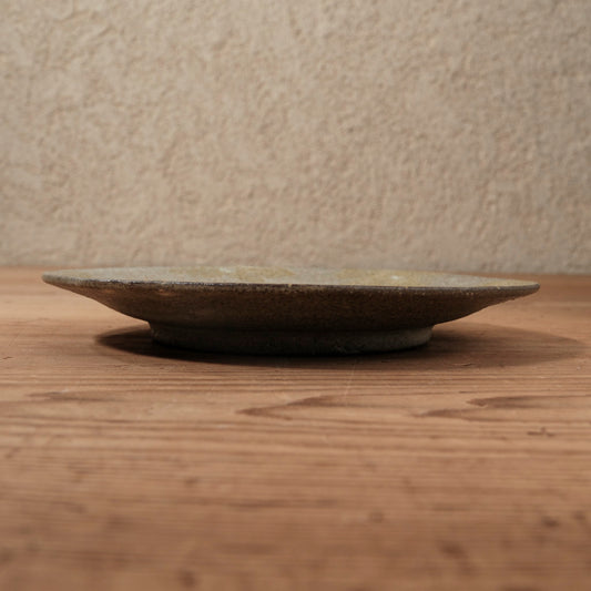 [ てしま島苑 ] 絵皿「かぼちゃの花」 ひまわり釉