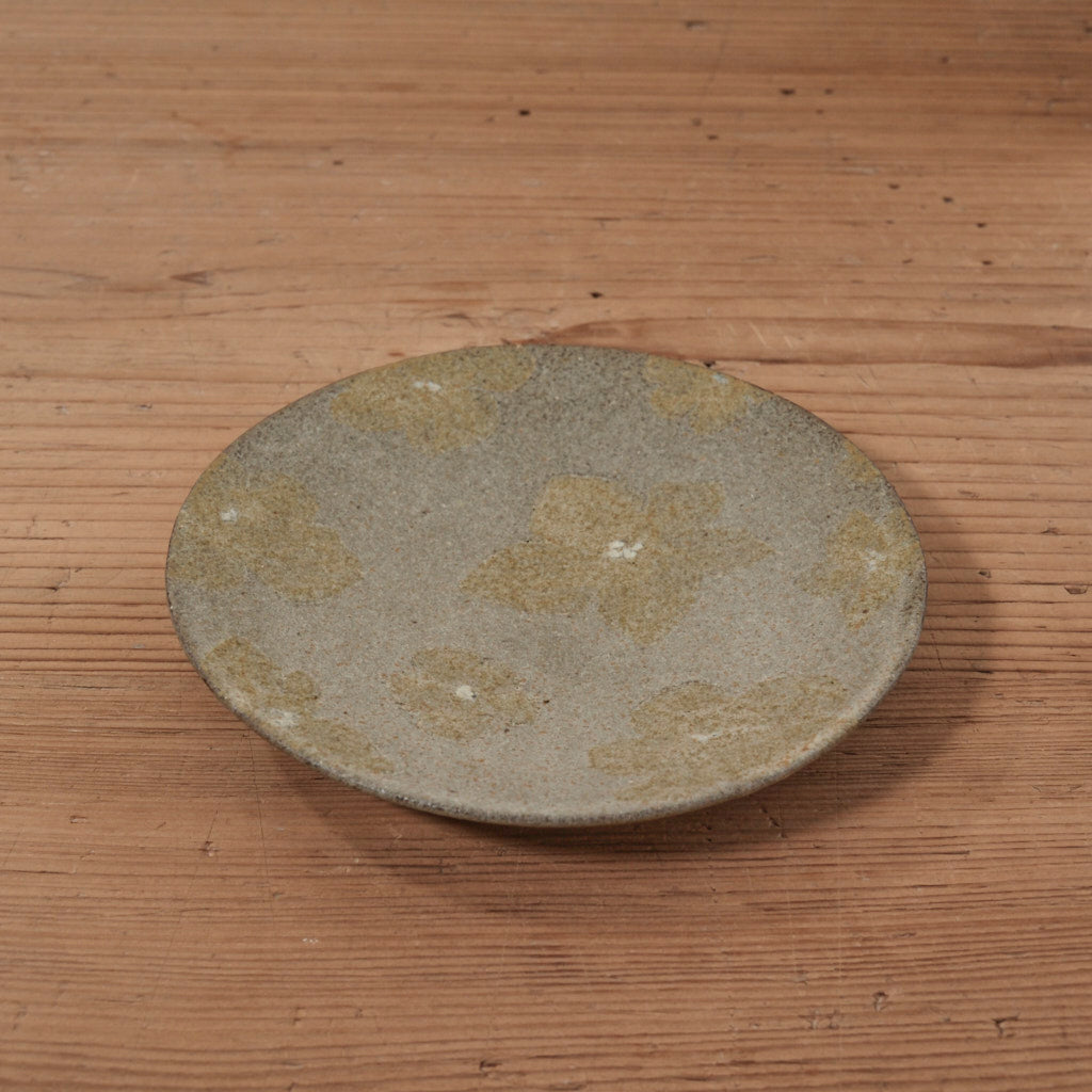 [ てしま島苑 ] 絵皿「かぼちゃの花」 ひまわり釉