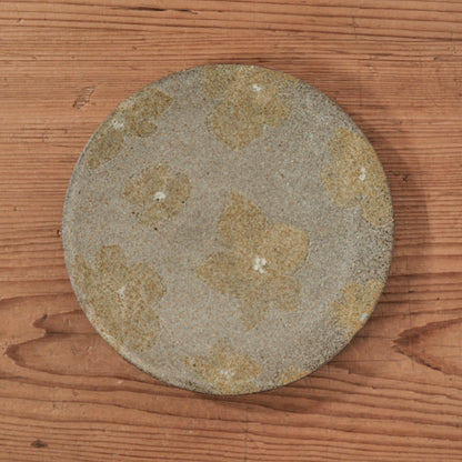 [ てしま島苑 ] 絵皿「かぼちゃの花」 ひまわり釉