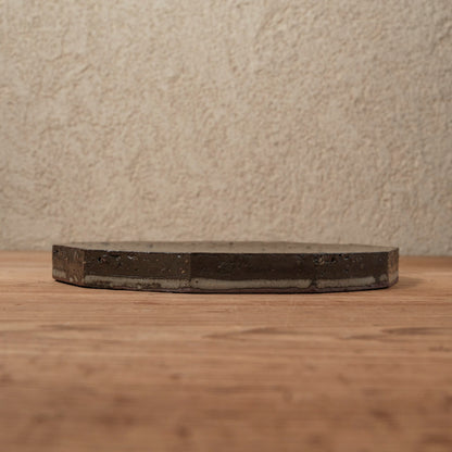 [ てしま島苑 ] 原土プレート11角-中 ひまわり釉