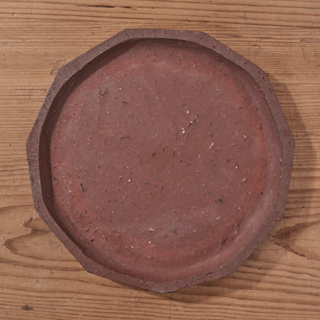 [ てしま島苑 ] 原土プレート11角-中 ひまわり釉