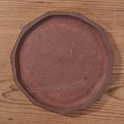 [ てしま島苑 ] 原土プレート11角-中 ひまわり釉