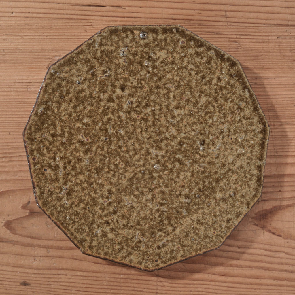 [ てしま島苑 ] 原土プレート11角-中 ひまわり釉