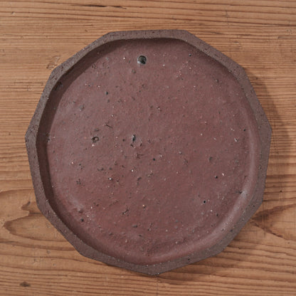 [ てしま島苑 ] 原土プレート11角-中 ひまわり釉