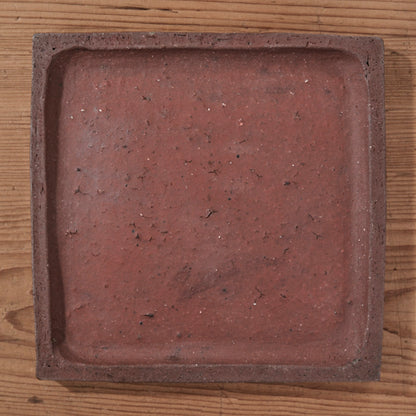 [ てしま島苑 ] 原土プレート四角‐中 本鷹唐辛子釉