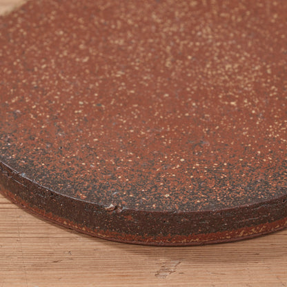 [ てしま島苑 ] 原土プレート丸-中 背高泡立草釉