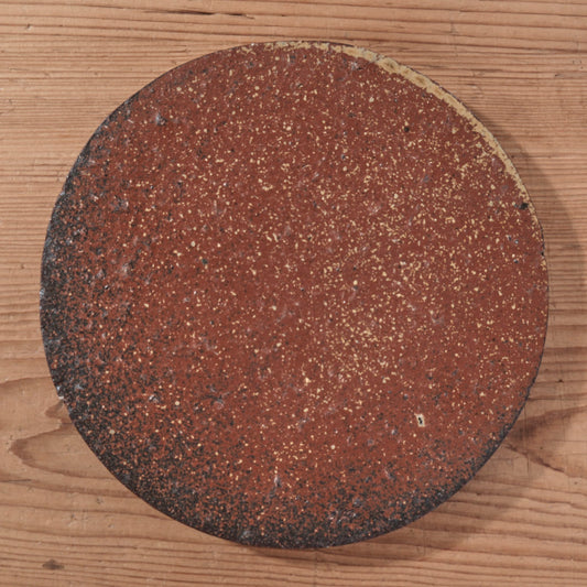 [ てしま島苑 ] 原土プレート丸-中 背高泡立草釉