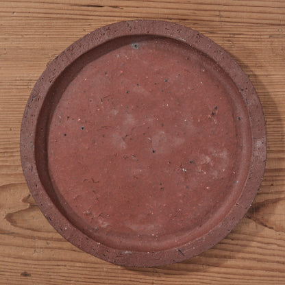 [ てしま島苑 ] 原土プレート丸-中 背高泡立草釉