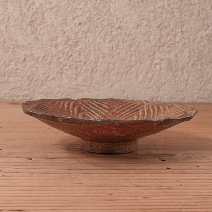 [ てしま島苑 ] 型打皿-小 背高泡立草-1