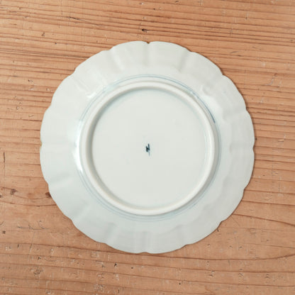 [ 柳川 謙治 ] 染付 輪花唐人文七寸皿