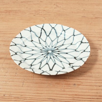 [ 柳川 謙治 ] 染付 網目手 五寸皿