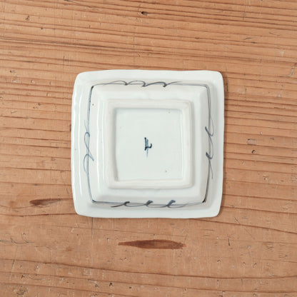 [ 柳川 謙治 ] 染付 華散し 四方皿