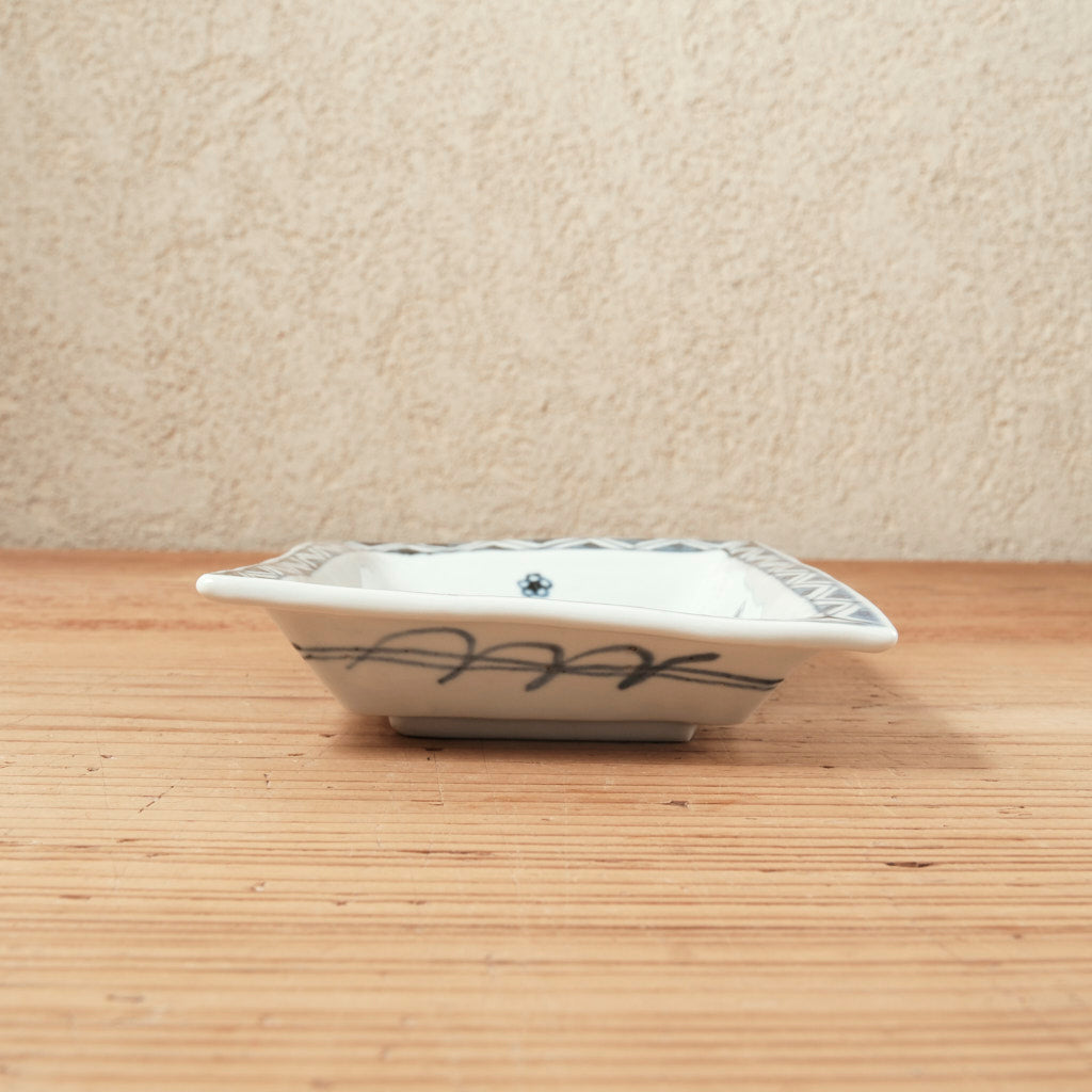 [ 柳川 謙治 ] 染付 寿文 長四方皿-2