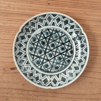 [ 柳川 謙治 ] 染付 華散し 三方皿