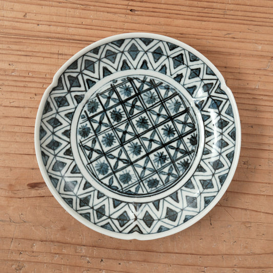 [ 柳川 謙治 ] 染付 華散し 三方皿