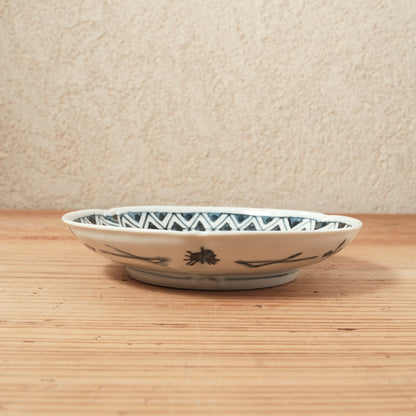 [ 柳川 謙治 ] 染付 華散し 三方皿