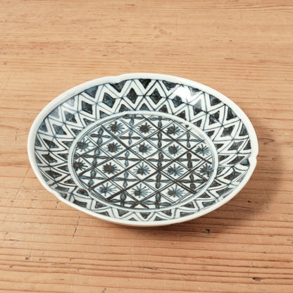 [ 柳川 謙治 ] 染付 華散し 三方皿