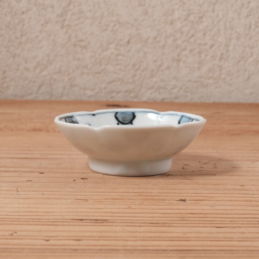 [ 柳川 謙治 ] 染付 唐子 豆皿