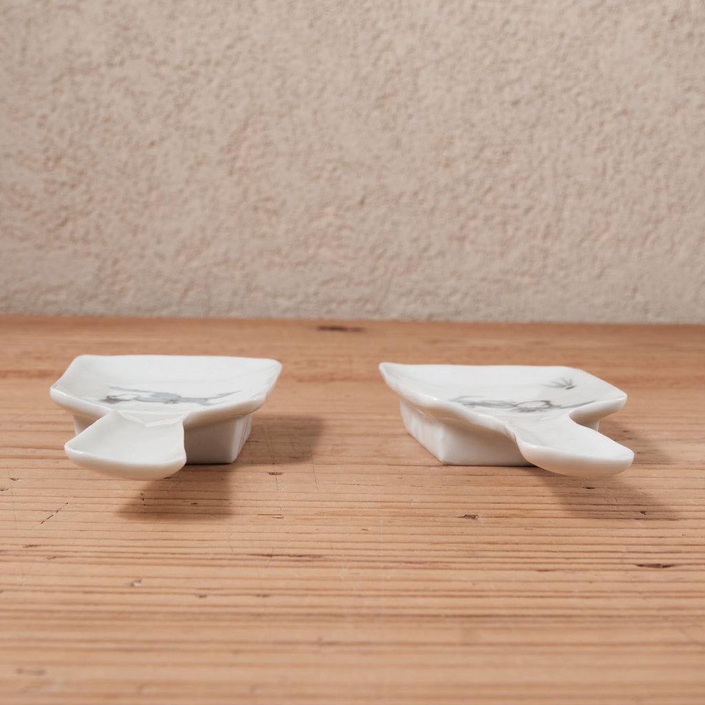 [ 柳川 謙治 ] 染付 羽子板形唐子 豆皿-02