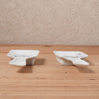 [ 柳川 謙治 ] 染付 羽子板形唐子 豆皿-02