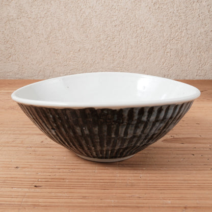 [ 柳川 謙治 ] 染付 瑠璃地鎬 楕円カレー鉢