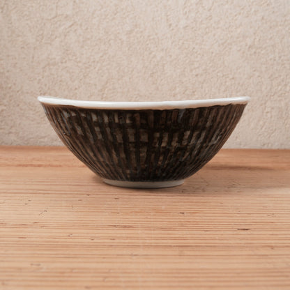 [ 柳川 謙治 ] 染付 瑠璃地鎬 楕円カレー鉢