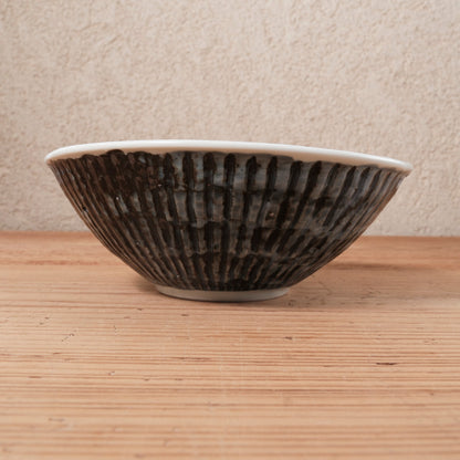 [ 柳川 謙治 ] 染付 瑠璃地鎬 楕円カレー鉢