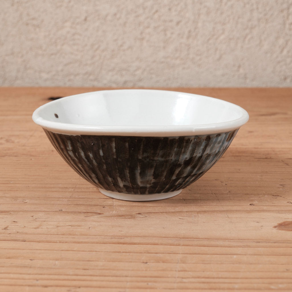 [ 柳川 謙治 ] 染付 瑠璃地鎬 楕円小鉢