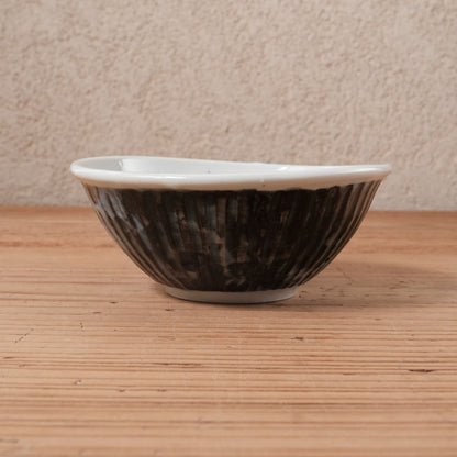 [ 柳川 謙治 ] 染付 瑠璃地鎬 楕円小鉢