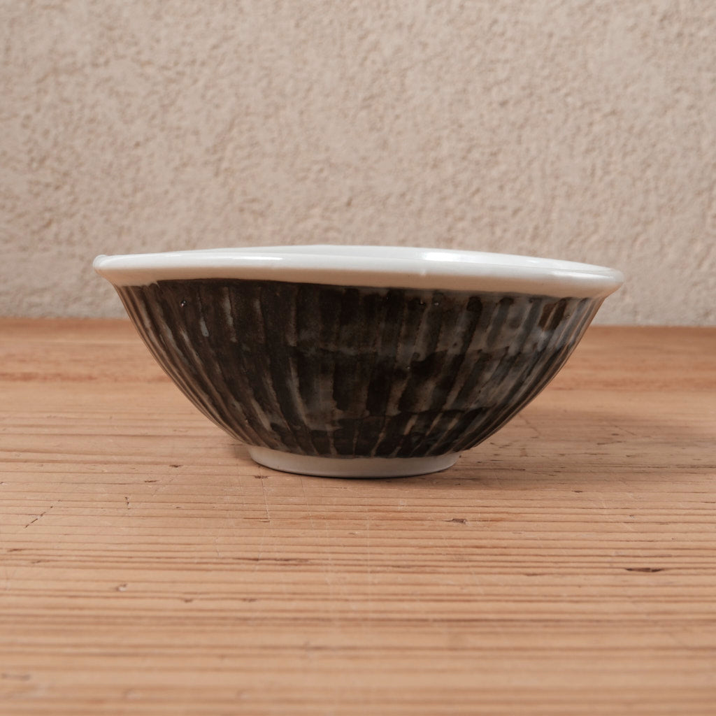 [ 柳川 謙治 ] 染付 瑠璃地鎬 楕円小鉢