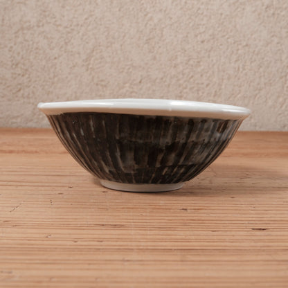 [ 柳川 謙治 ] 染付 瑠璃地鎬 楕円小鉢