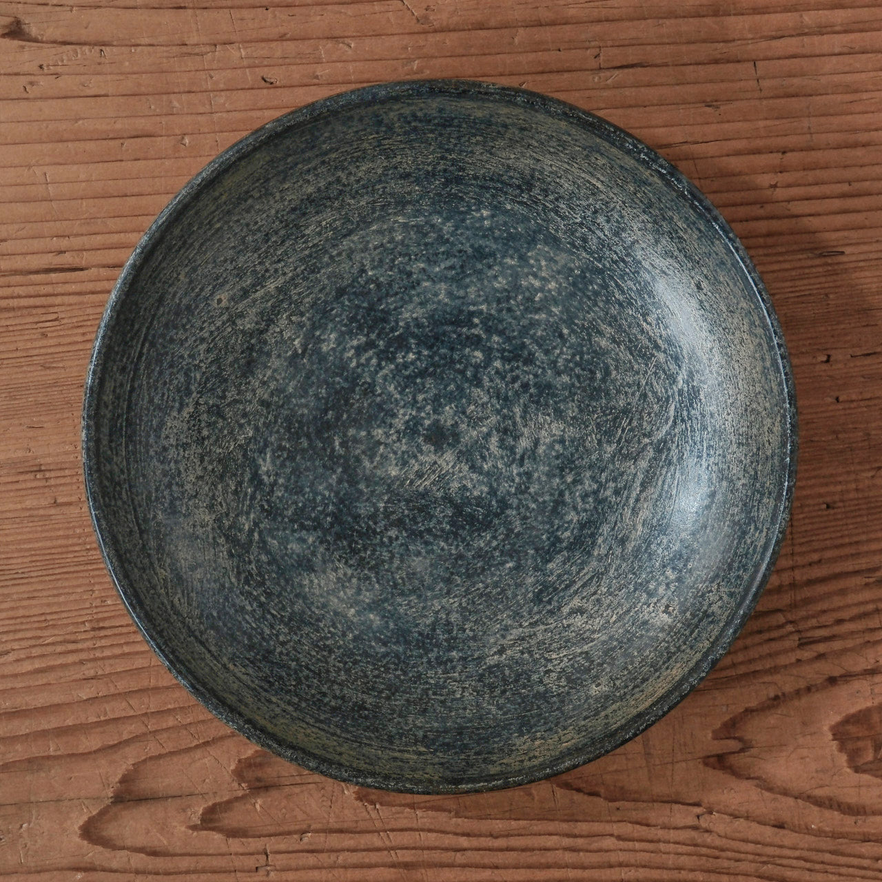 [ 出口 結莉 ] 陶胎漆器 七寸・中皿-青
