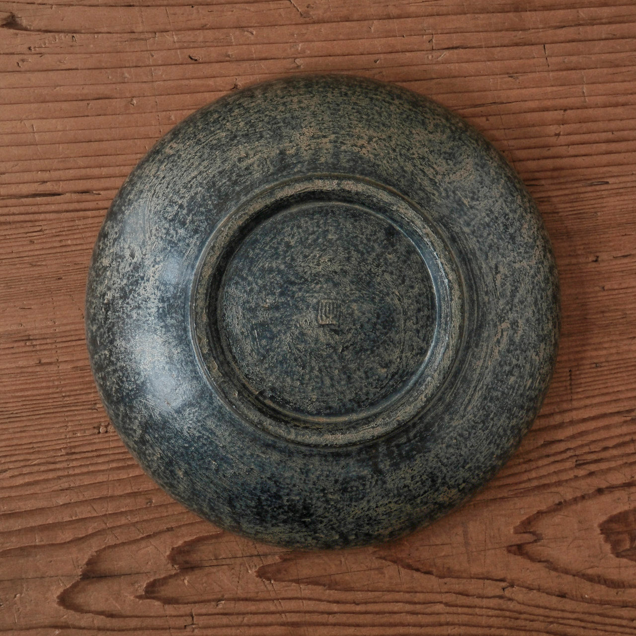 [ 出口 結莉 ] 陶胎漆器 七寸・中皿-青