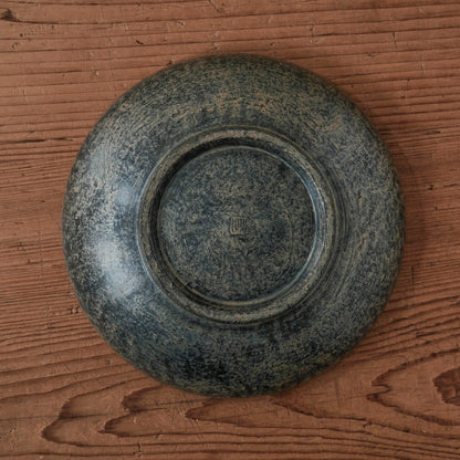 [ 出口 結莉 ] 陶胎漆器 七寸・中皿-青