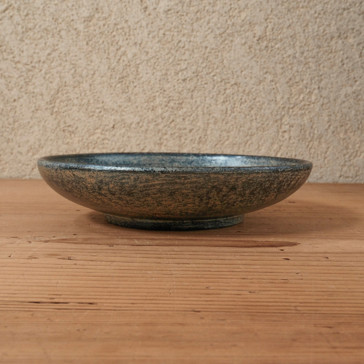 [ 出口 結莉 ] 陶胎漆器 七寸・中皿-青